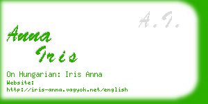 anna iris business card